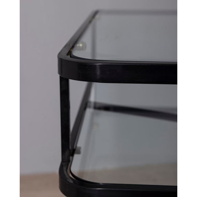 Vintage Trolley Table in Black Metal and Glass from Allegri For Sale - Image 9 of 14