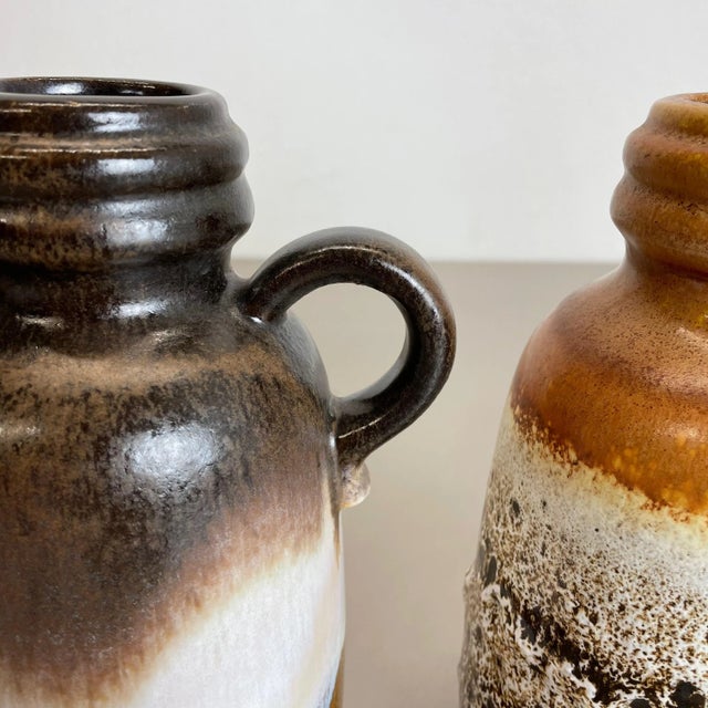 Cream Pottery Fat Lava 413-20 Vases from Scheurich, 1970s, Germany, Set of 3 For Sale - Image 8 of 18