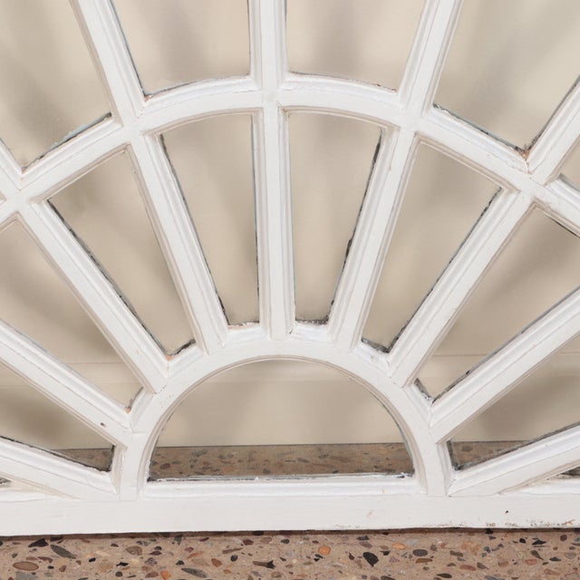 A Half Round Painted Wood Transome Window, French, C 1900. | Chairish