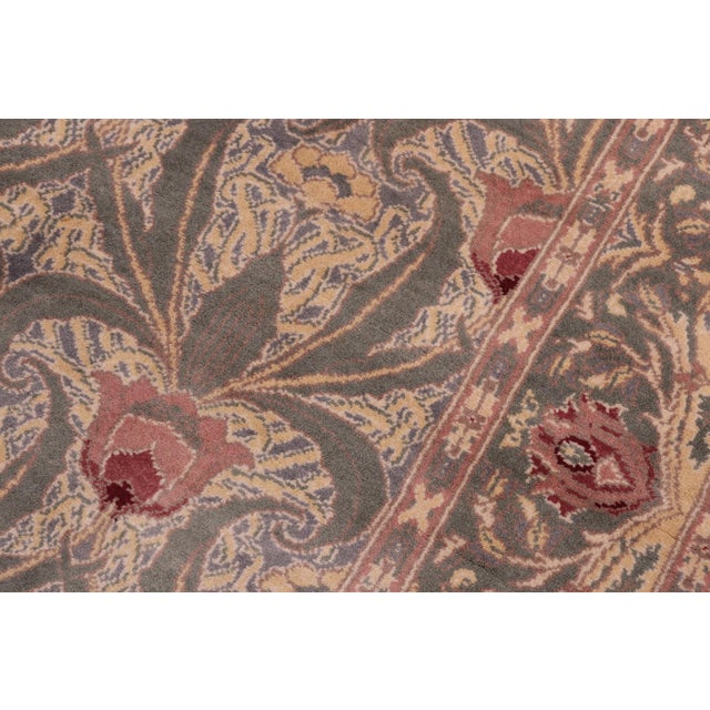 1990s Shabby Chic 1990's Pak-Persian Green/Green Wool Rug - 4'7'' X 7'3'' For Sale - Image 5 of 9