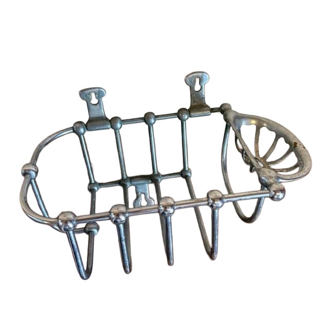 Rustic Antique Industrial Wall Mounted Soap Caddy For Sale - Image 3 of 15