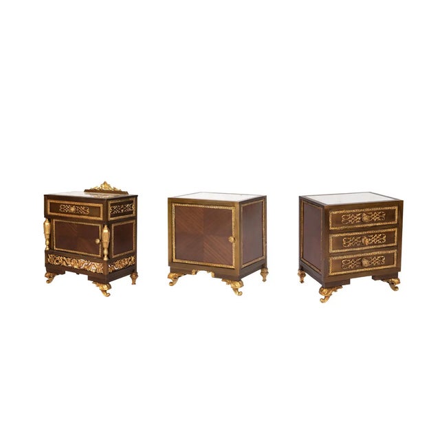 20th Century Louis XV Gilded Bronze Bedside Tables, Set of 3 For Sale - Image 14 of 14