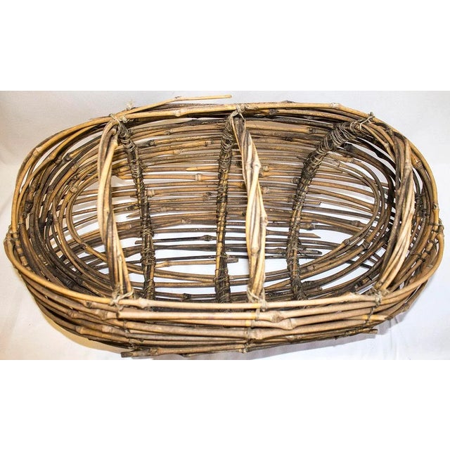 1980s Country Woven Twig Basket For Sale - Image 5 of 5