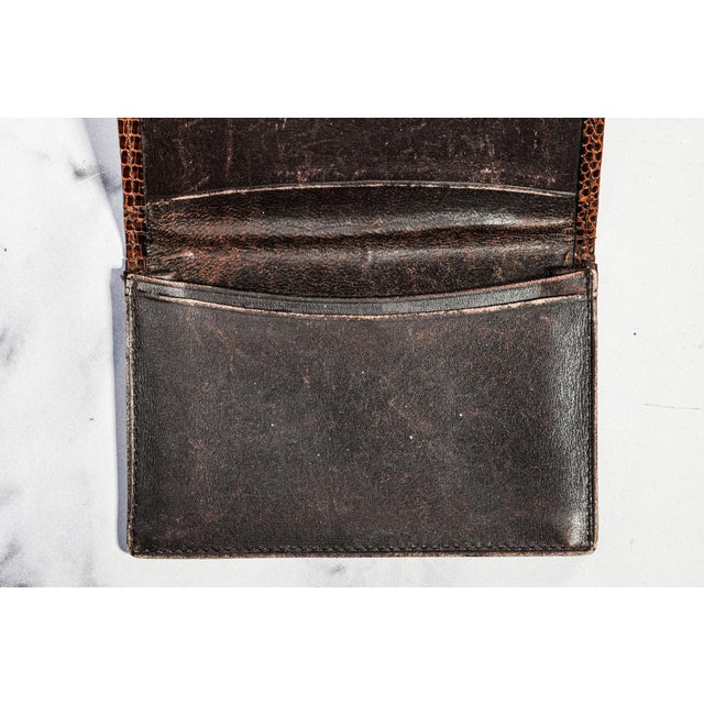 Luxurious Vintage Brown Leather Barney's New York Men's Wallet Card Case For Sale In New York - Image 6 of 9