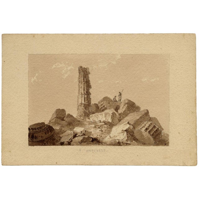 William Page, Temple of Hercules, Sicily, Watercolour For Sale - Image 5 of 9