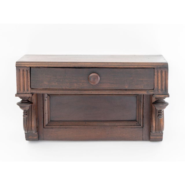 American Empire Style Mahogany Wall-Mounted Console, with single drawer. 16" H x 25" W x 11" D. Provenance: From a Long...