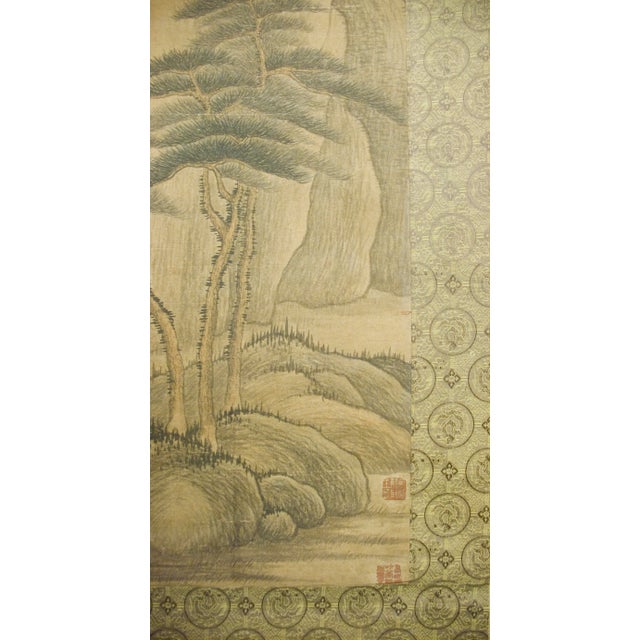 Wood Early 20th Century Chinese Landscape Scroll For Sale - Image 7 of 10