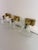 Set of three brass and Murano glass wall lamps in the style of Barovier & Toso, 1950s. Intact glass, E27 bulbs. Good...