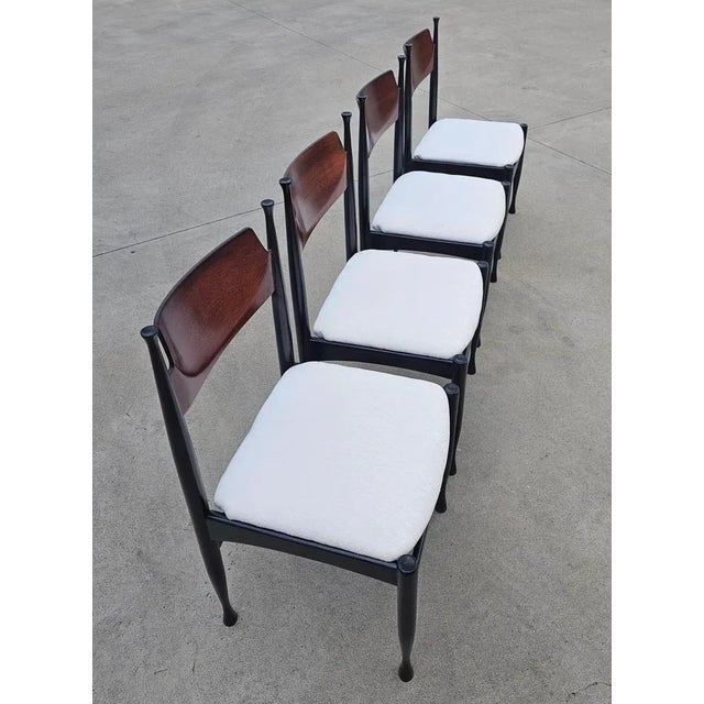 Black Mid-Century Dining Chairs in style of Paolo Buffa, Former Yugoslavia, 1960s, Set of 4 For Sale - Image 8 of 11
