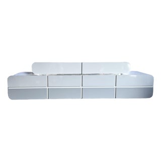Space Age Gray and Chrome Laminate Double Waterfall Dresser For Sale