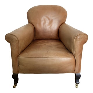 1900s Vintage Leather Edwardian Club Chair For Sale