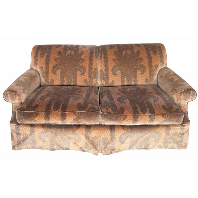 Rose Tarlow Rose Tarlow Melrose House Custom Celestial Loveseat For Sale - Image 4 of 6