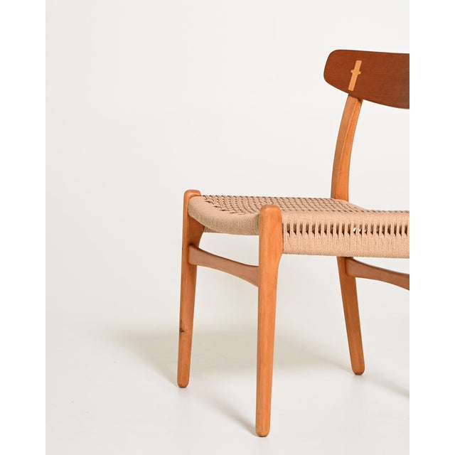 Brown Vintage CH23 Chairs by Hans J. Wegner for Carl Hansen & Søn, 1950s, Set of 6 For Sale - Image 8 of 12