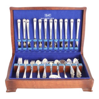 1937 William Rogers Silverplate Flatware Set 80 Pieces For Sale