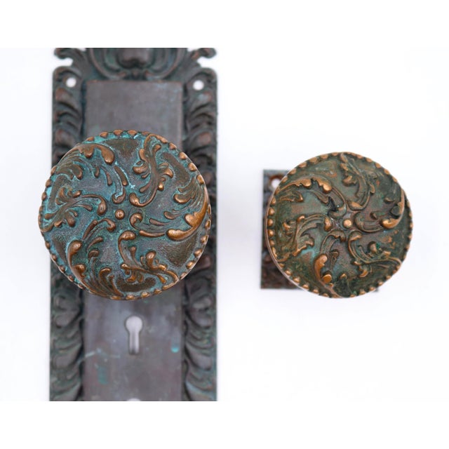 1890s Vernacular Bronze Entry Door Set For Sale - Image 4 of 10