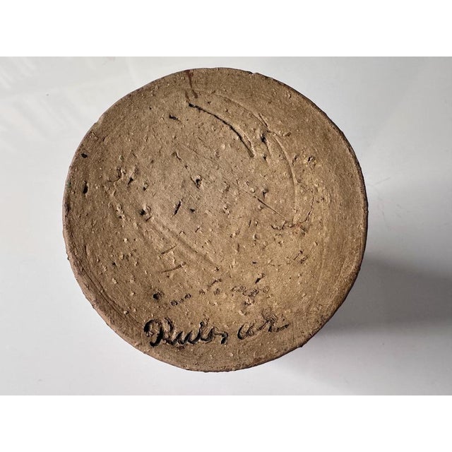 Cylindric Studio Ceramic Art Vase from Elmar & Elke Kubicek, Germany, 1960s For Sale - Image 9 of 14