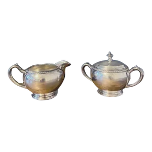 1940s Oneida Silver Plate Sugar Bow & Creamer