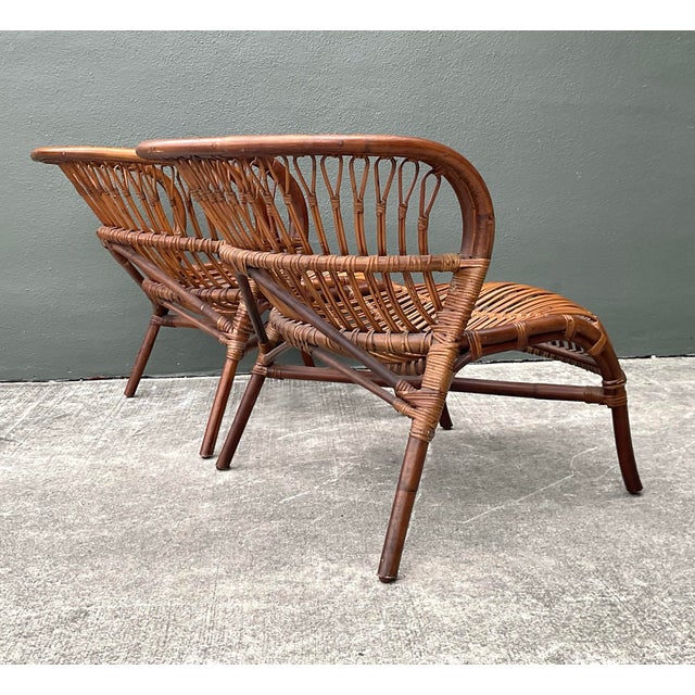 Vintage Bent Rattan Lounge Chairs - A Pair For Sale - Image 10 of 12
