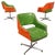 Vintage Swivel Chairs in Aluminium & Leatherette, 1960s, Set of 3 For Sale