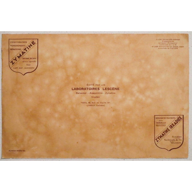1940's French Medicine Advertisement, Lescène Laboratories, Zymatine - Jacqueline Duché For Sale - Image 4 of 4