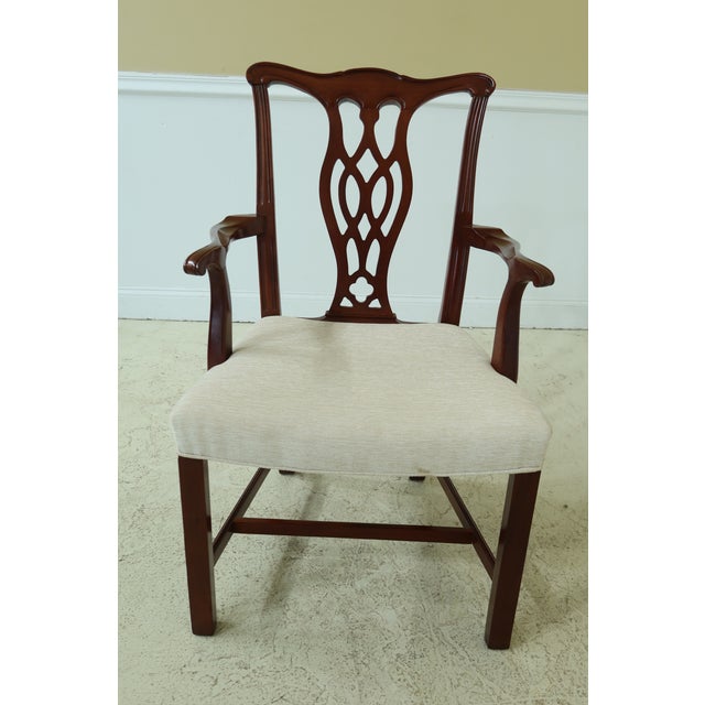 Set Of 8 Hickory Chair Co Mahogany Chippendale Dining Room Chairs