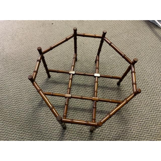 Traditional 1960s Faux Bamboo Brass Tray Glass Cocktail Coffee Table For Sale - Image 3 of 12