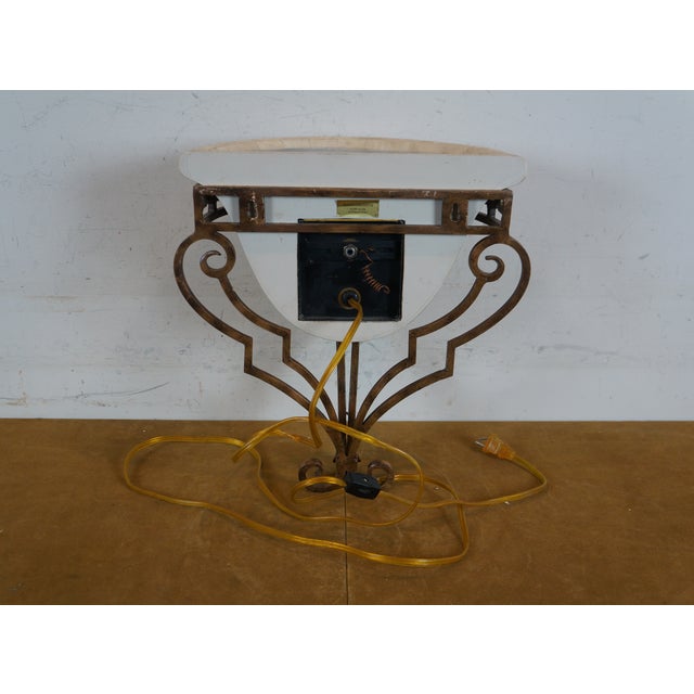 Late 20th Century Late 20th Century Maitland Smith Wrought Iron Tesselated Stone Marble Wall Sconce Light For Sale - Image 5 of 11