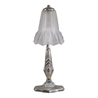 1930s French Art Deco Table Lamp by Degue For Sale