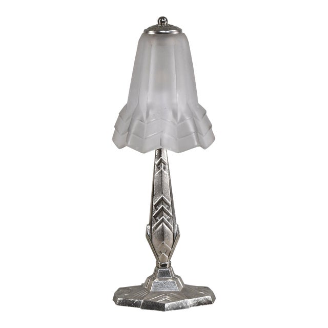 1930s French Art Deco Table Lamp by Degue For Sale