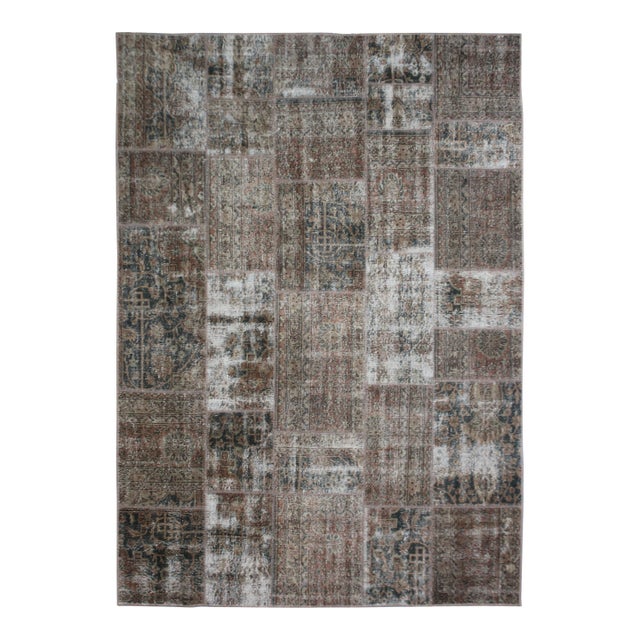 Handmade Vintage Patchwork Rug, 7'5" X 9'9" For Sale