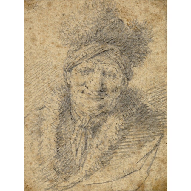 Thomas Worlidge, Head of a Man in a Fur Cap, 1759, Graphite For Sale