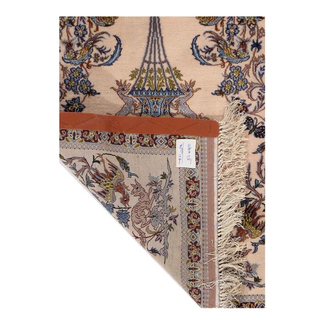 Traditional Pasargad DC Fine Hand Knotted Isfahan Silk & Wool Rug For Sale - Image 3 of 3