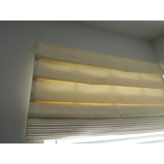 Modern Beige Silk Color Soft Pleated Window Roman Shade For Sale - Image 3 of 10