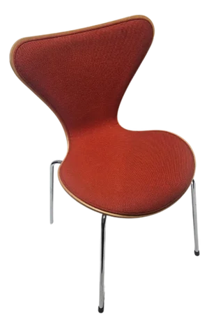 Fritz Hansen Series 7 Padded Chair in Red Fabric