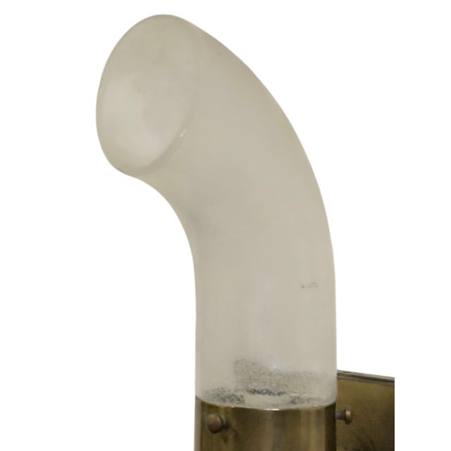 1960s Brass and Pulegoso Glass Wall Lamp attributed to Aldo Nason for Mazzega, 1960s For Sale - Image 5 of 13