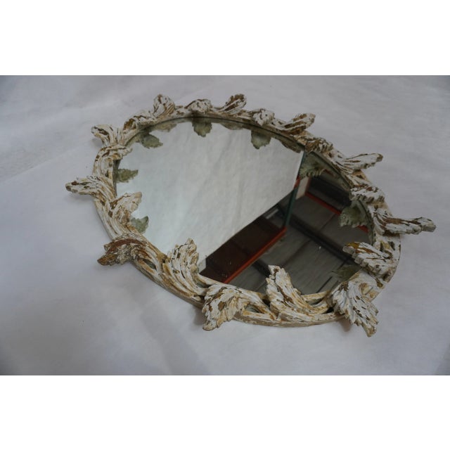 Melissa Levinson 1930s Italian Painted Mirror With Leaves From Mla For Sale - Image 4 of 9