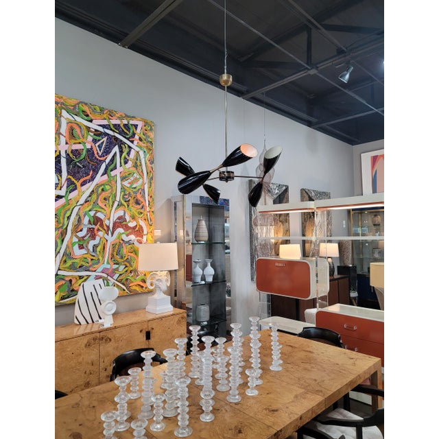 Stilnovo Style Chandelier With Three Double Coned Articulating Arms For Sale - Image 9 of 9