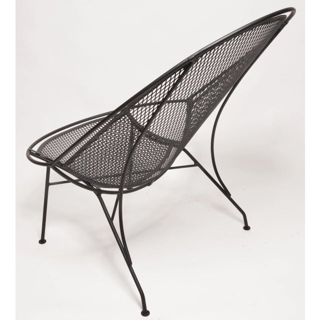 Vintage Salterini Mid-Century Modern Radar Black Metal Patio Chair, Attributed For Sale - Image 10 of 12
