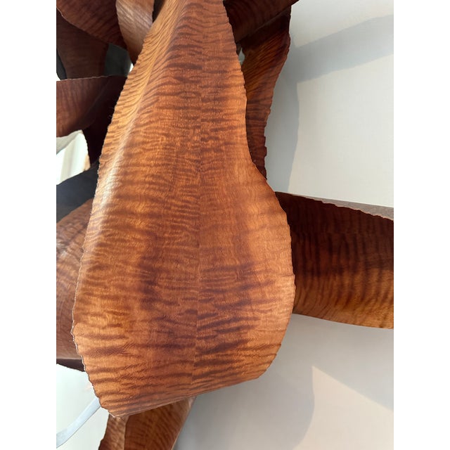 Leon Dickey Signed 2016 African Wood Veneer Abstract Wall Sculpture, 5 Ft For Sale - Image 14 of 15