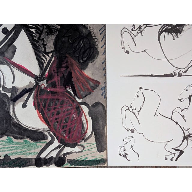 Modern Pablo Picasso, Jacqueline Riding, Offset Color Lithographs, 1961, Set of 2 For Sale - Image 3 of 5