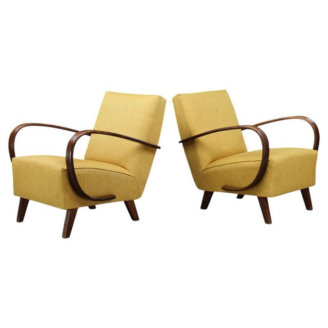 Bentwood Lounge Chairs by Jindřich Halabala, Czechoslovakia, 1940, Set of 2 For Sale - Image 10 of 10