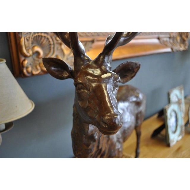 Stag Sculpture in Bronze For Sale - Image 9 of 13