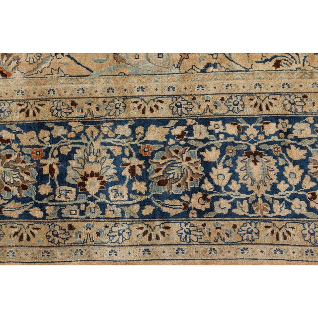 Antique Khorassan Botanic Design Handmade Wool Rug For Sale In New York - Image 6 of 8