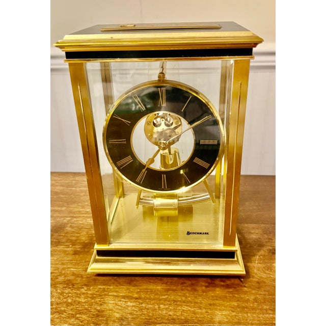 Brass Kieninger & Obergfell Benchmark Brass Mantle Clock For Sale - Image 8 of 12