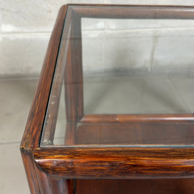 Vintage Italian Square Coffee Table in Wood and Glass, Double Top, 1960s For Sale - Image 6 of 9