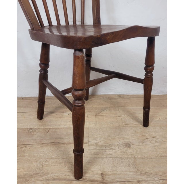 Vintage English Hoop Back Kitchen Chair in Elm and Birch, 1930s For Sale - Image 10 of 18