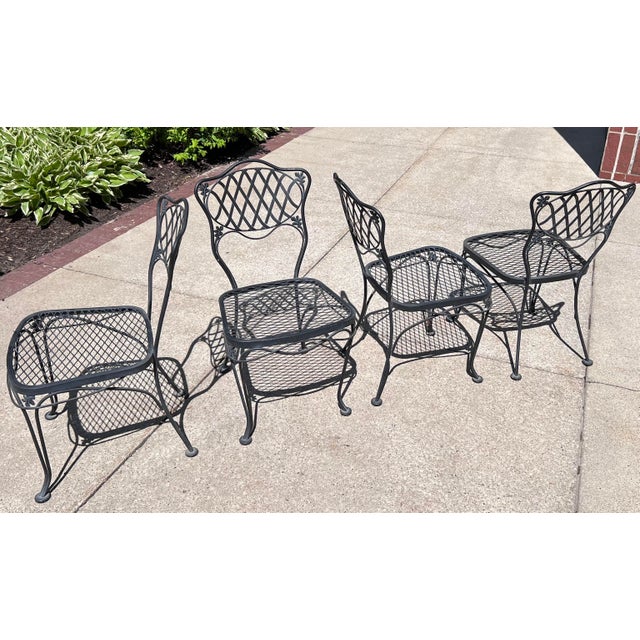 Florentine by Woodard Furniture Wrought Iron Patio Garden Table & 4 Chairs Chairish