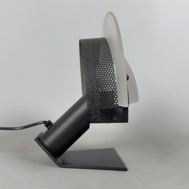 Modern Crescent Moon Table Lamp in Opal Glass and Metal, 1980s For Sale - Image 3 of 14