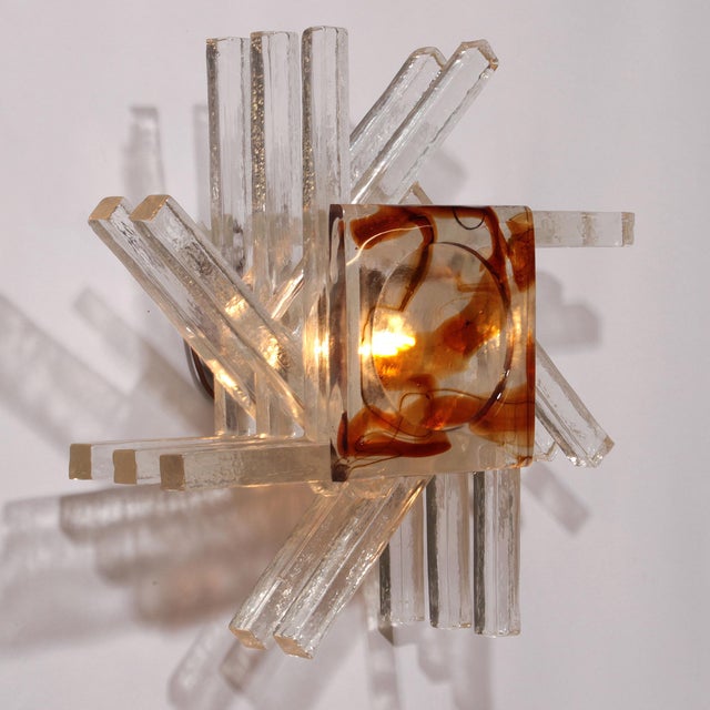 Poliarte Glass Wall Light from Poliarte, Italy, 1970s For Sale - Image 4 of 10