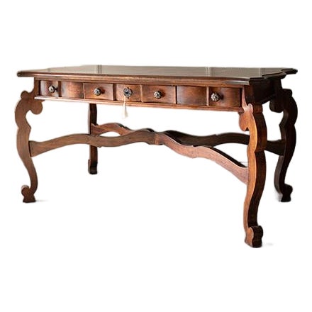 Late 20th Century Romweber Spanish Baroque Carved Writing Desk, Designed by Jim Peed For Sale